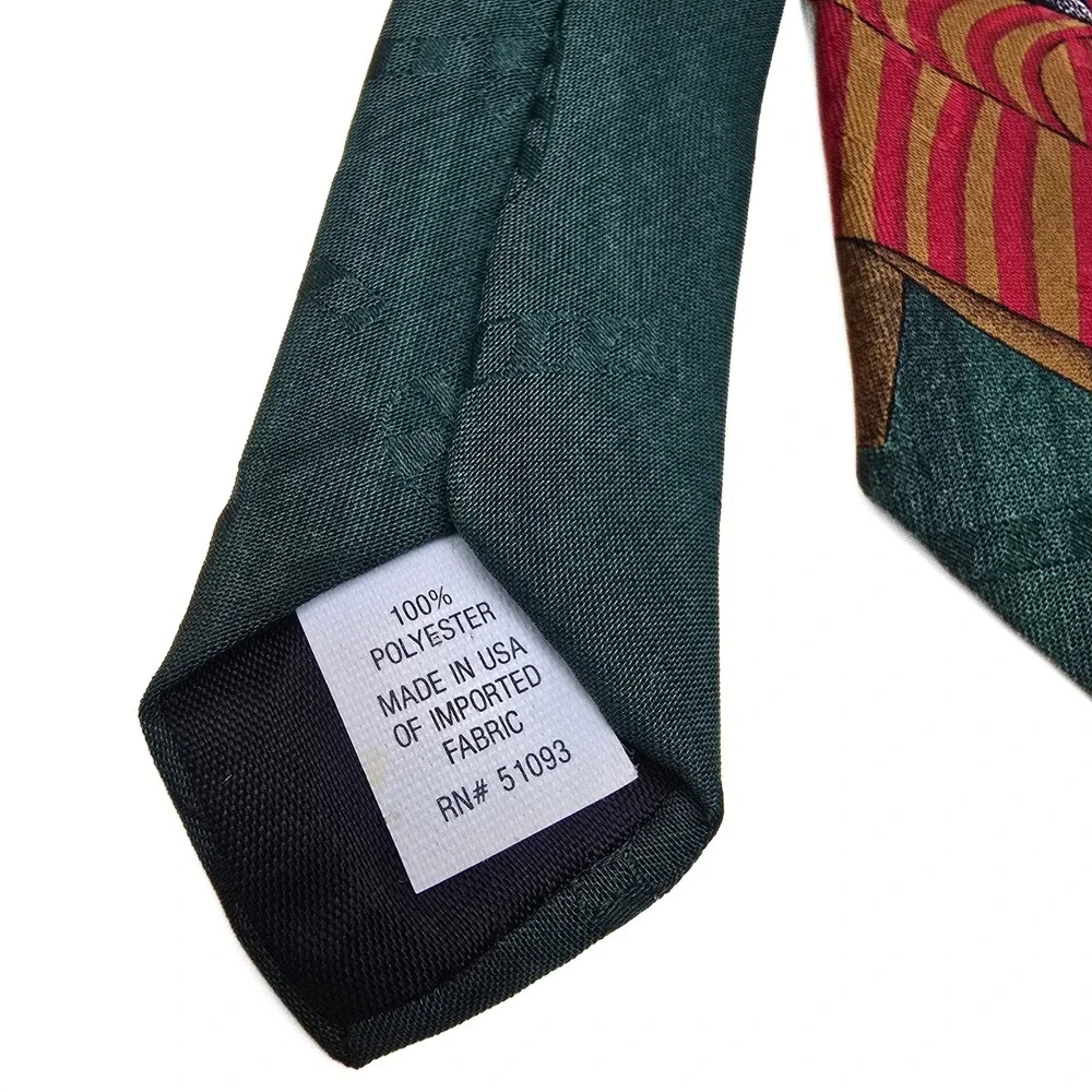 Hallmark Specialties Mens Santa‎ Claus Christmas Tie Green Holiday Graphic USA